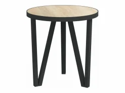 Clicnbuy Mesa Auxiliar * Mesita de centro MDF color roble Sonoma Ø35 cm Marru00f3n