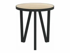 Clicnbuy Mesa Auxiliar * Mesita de centro MDF color roble Sonoma Ø35 cm Marru00f3n