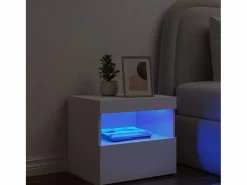 Clicnbuy Mesita De Noche | Mesita de noche con luces LED 50x40x45 cm