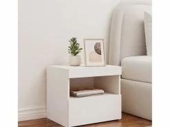 Clicnbuy Mesita De Noche | Mesita de noche con luces LED 50x40x45 cm