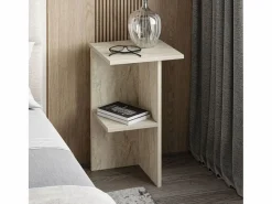 Calicosy Mesita De Noche * Mesita de noche cuadrada con estante H60 cm - LERAY Beige