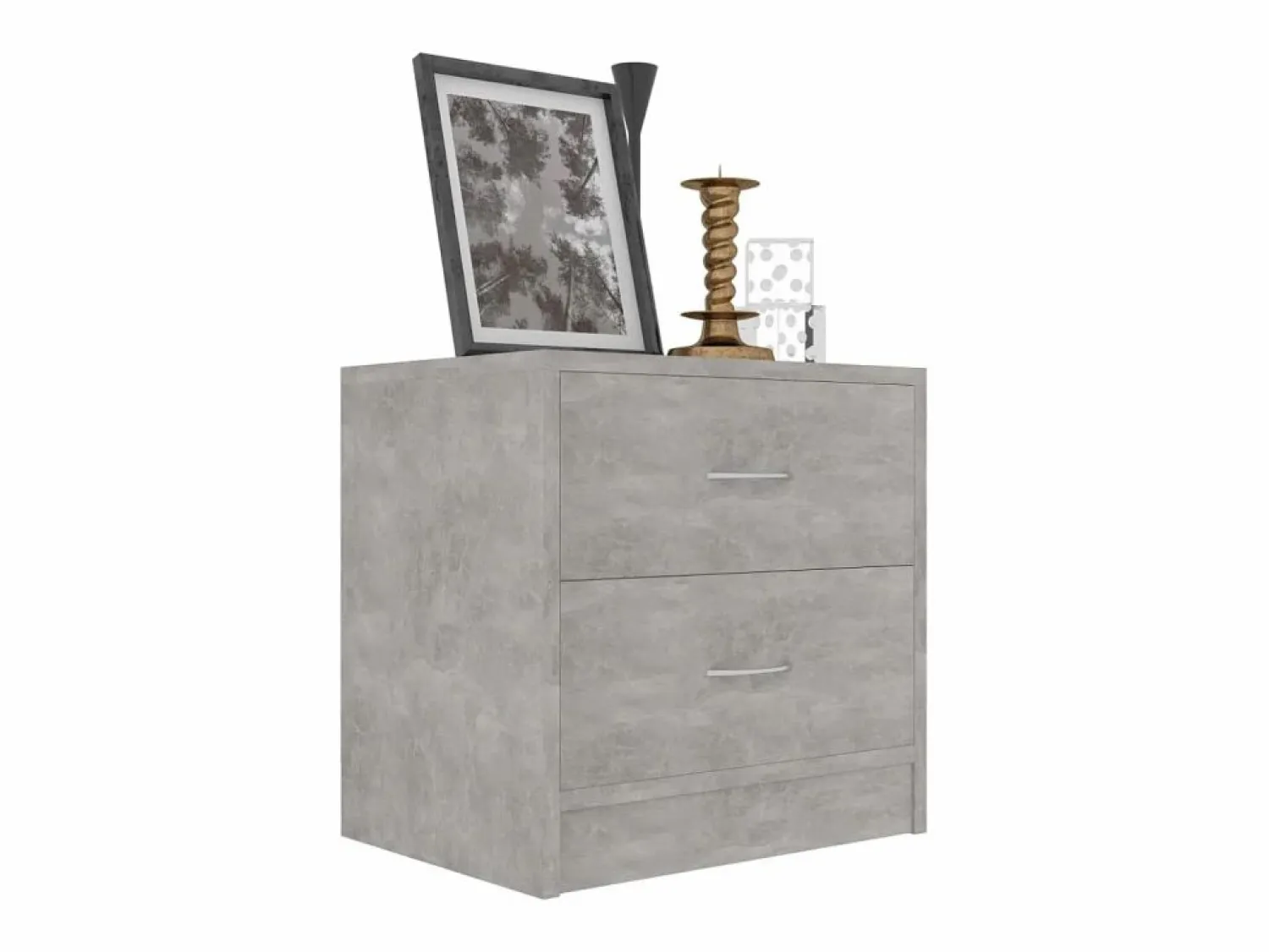 Clicnbuy Mesita De Noche * Mesita de noche madera contrachapada hormigón 40x30x40 cm Gris