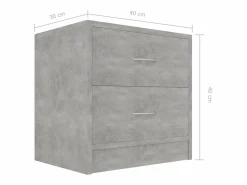 Clicnbuy Mesita De Noche * Mesita de noche madera contrachapada hormigón 40x30x40 cm Gris