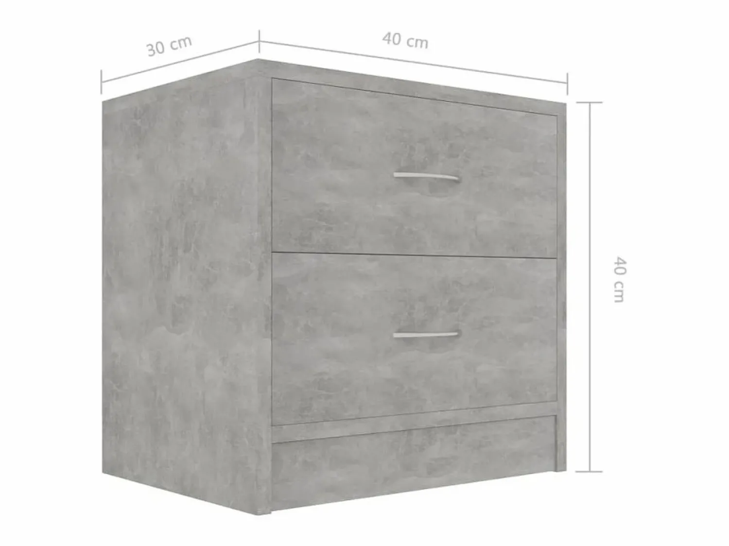 Clicnbuy Mesita De Noche * Mesita de noche madera contrachapada hormigón 40x30x40 cm Gris