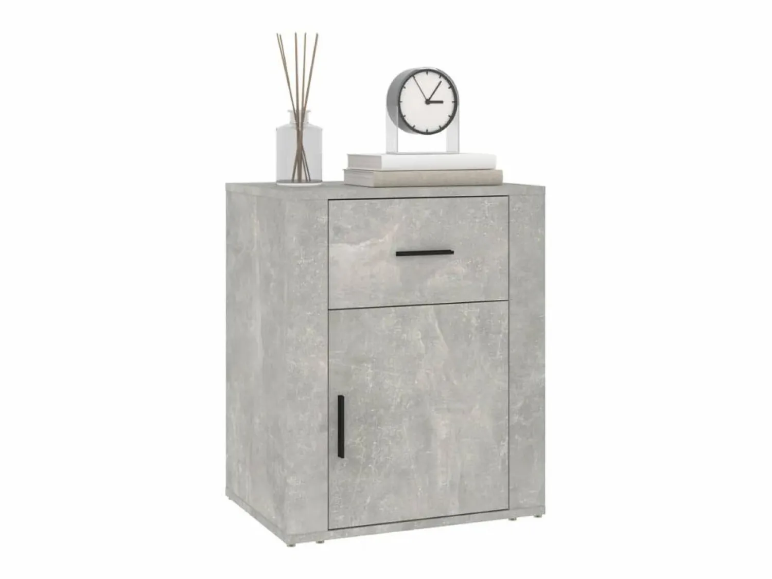 Clicnbuy Mesita De Noche | Mesita de noche madera contrachapada hormigón 50x36x60 cm