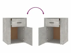 Clicnbuy Mesita De Noche | Mesita de noche madera contrachapada hormigón 50x36x60 cm