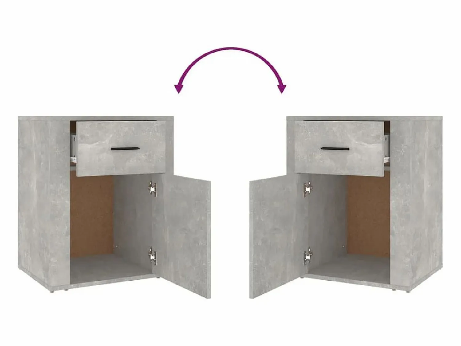 Clicnbuy Mesita De Noche | Mesita de noche madera contrachapada hormigón 50x36x60 cm