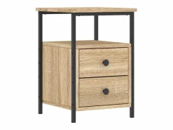 Clicnbuy Mesita De Noche * Mesita de noche madera de ingeniería roble Sonoma 34x35,5x50 cm Marru00f3n
