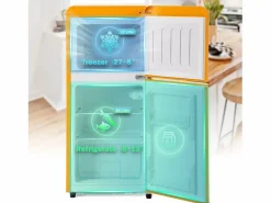 Mini Refrigerador 22L + 38L, 7 Nivel de temperatura, -27 ° C∽13 ° C, sonido 45 dB, Energy Clase E, 102kWh/año, 42x45.5x88.8cm < DripeX Clearance