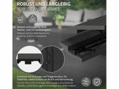 ML-DESIGN Terraza | Perfil angular de wpc antracita esquina derecha 38x2x7,5 cm borde de remate para baldosas con sistema clic aspecto madera para terraza