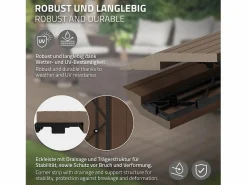 ML-DESIGN Terraza | Perfil angular de wpc marrón oscuro esquina derecha 38x2x7,5 cm borde de remate para baldosas con sistema clic aspecto madera para terraza