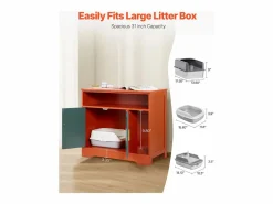 Higiene Y Cuidado De Mascotas * Mueble para Caja de Arena SucceBuy Gato Armario Esconder Casa de Baño de Gato Interior Moderno, Nicho Esconder-arena en Madera, Compatible, 79,2x43x71 cm, Verde
