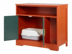 Higiene Y Cuidado De Mascotas * Mueble para Caja de Arena SucceBuy Gato Armario Esconder Casa de Baño de Gato Interior Moderno, Nicho Esconder-arena en Madera, Compatible, 79,2x43x71 cm, Verde