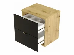 Mueble bajo lavabo con encimera de 60 cm, 2 cajones, roble Artisan / Orio < Sale