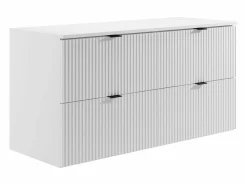 Mueble bajo lavabo estriado con encimera, mate, 120 cm, ZEVINI < Vente-unique Sale