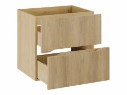Mueble bajo lavabo suspendido estriado - Natural claro - Ancho 60 cm - ORISO < Vente-unique Sale