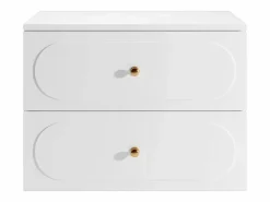 Mueble bajo lavabo suspendido con tiradores dorados - 80 cm de largo - SATOBAL < Vente-unique Online