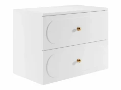 Mueble bajo lavabo suspendido con tiradores dorados - 80 cm de largo - SATOBAL < Vente-unique Online