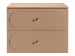 Vente-unique Mueble De Lavabo * Mueble bajo lavabo suspendido rosa antiguo con tiradores dorados - An80 cm - SATOBAL Rosa palo