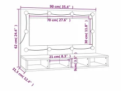 Mueble con espejo y LED 90x31,5x62 cm < vidaxl Online