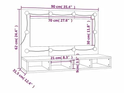 Mueble con espejo y luces LED 90x31,5x62 cm < vidaxl Hot