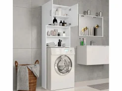 AHD Mueble Para Lavadora | Mueble cubre lavadora salvaespacio de columna con 2 puertas y 2 estantes