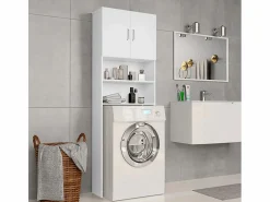 AHD Mueble Para Lavadora | Mueble cubre lavadora salvaespacio de columna con 2 puertas y 2 estantes