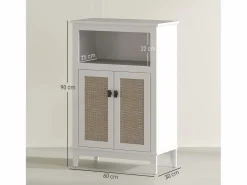 Homcom Mueble De Aseo | Mueble de baño Cataleya con 2 puertas /natural 90x60x30 cm