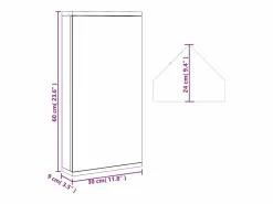 vidaxl Mueble De Pared Para Baño | Mueble de baño de esquina con espejo 30x24x60 cm