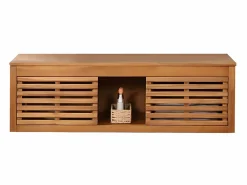 Vente-unique Mueble De Lavabo * Mueble de baño de madera de acacia - Mueble de baño - 130 cm - PENEBEL Color natural oscuro