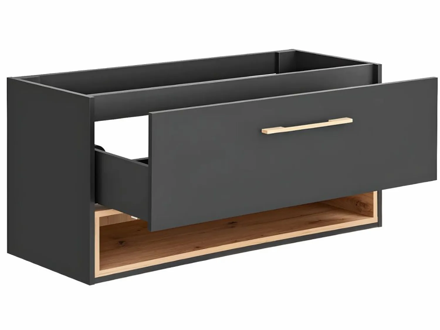 Vente-unique Conjunto De Baño | Mueble de baño doble lavabo suspendido con armario de toilette, 120 cm, YANGRA