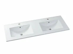 Vente-unique Conjunto De Baño | Mueble de baño doble lavabo suspendido con armario de toilette, 120 cm, YANGRA