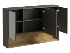 Vente-unique Conjunto De Baño | Mueble de baño doble lavabo suspendido con armario de toilette, 120 cm, YANGRA