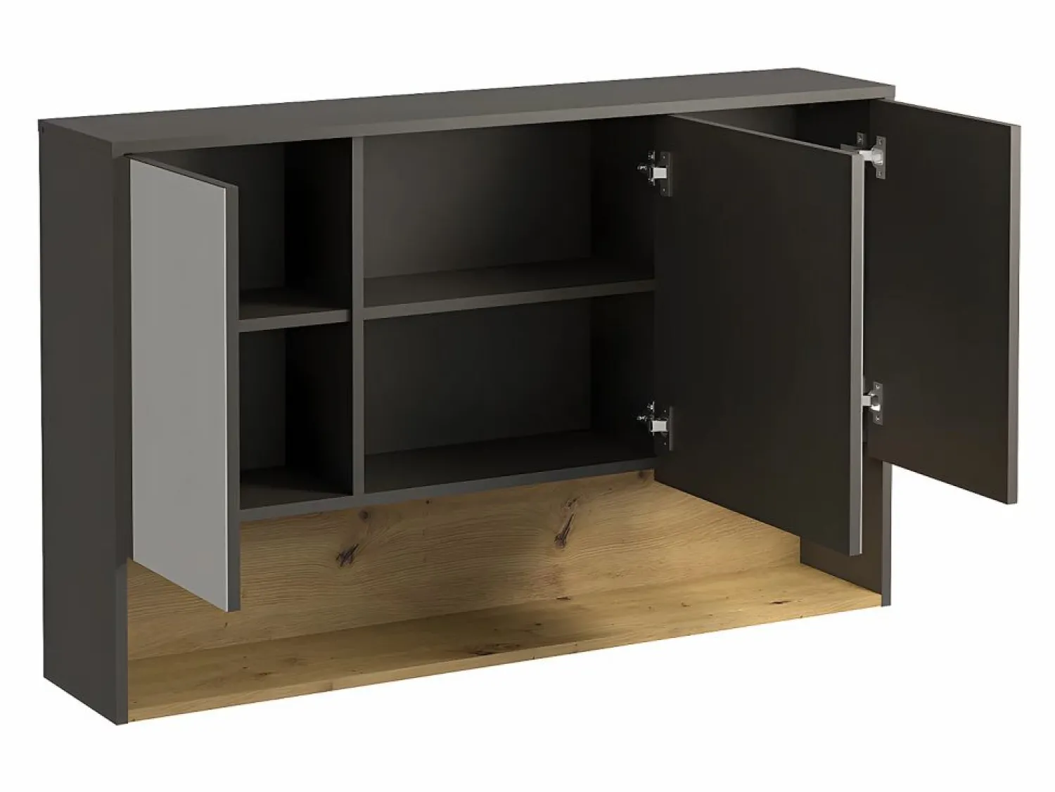 Vente-unique Conjunto De Baño | Mueble de baño doble lavabo suspendido con armario de toilette, 120 cm, YANGRA