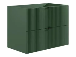 Vente-unique Conjunto De Baño | Mueble de baño estriado con lavabo de encastre y columna, mate, 80 cm, ZEVINI