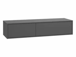 Vente-unique Mueble De Lavabo * Mueble de baño flotante bajo lavabo de baño, color , Ancho 150 x A32 cm, ISAURE Gris antracita