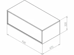 Vente-unique Mueble De Lavabo | Mueble de baño flotante bajolavabo de baño, , L94 cm, TEANA