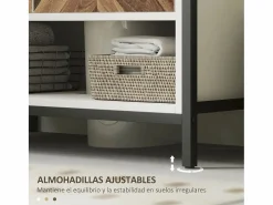 Homcom Mueble De Aseo | Mueble de baño Kitte 2 puertas y un compartimento blanco/natural 60x80x40 cm