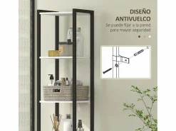 Homcom Mueble De Aseo | Mueble de baño Nara alto nogal 170x30x30 cm