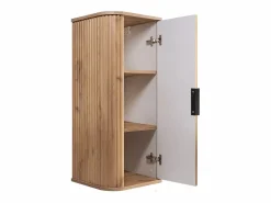 Mueble de baño, Roble Craft, tirador negro, 79 x 35,5 x 31,5 cm <