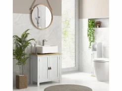 Basic Mueble De Aseo | Mueble de baño Rojal Kleankin 2 puertas /natural 60x60x30 cm