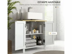 Basic Mueble De Aseo | Mueble de baño Rojal Kleankin 2 puertas /natural 60x60x30 cm