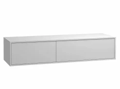 Vente-unique Mueble De Lavabo * Mueble de baño suspendido, , An. 150 x Al. 32 cm, ISAURE Blanco