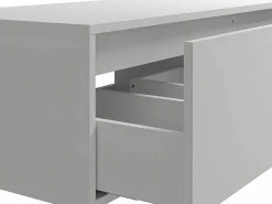 Vente-unique Mueble De Lavabo * Mueble de baño suspendido, , An. 150 x Al. 32 cm, ISAURE Blanco