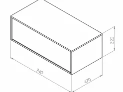 Vente-unique Mueble De Lavabo | Mueble de baño suspendido , An. 94 x Al. 32 cm, TEANA