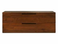Vente-unique Mueble De Lavabo * Mueble de baño suspendido de teca oscura - 2 cajones - 115 cm - BIMBING Color natural oscuro