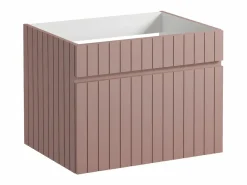Vente-unique Mueble De Lavabo | Mueble de baño suspendido en rosa con tabla, 60 cm, SATARA
