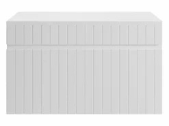 Vente-unique Mueble De Lavabo * Mueble de baño suspendido rayado con encimera, 80 cm, SATARA Blanco