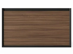 Vente-unique Mueble De Lavabo | Mueble de baño suspendido rayado - Color natural oscuro y negro - 80 cm - BANIVA