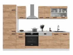 Mueble de cocina oro potencia roble/blanco 300x46x81.6 r-line < Vicco Discount